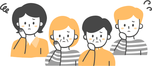 悩む人たちのイラスト